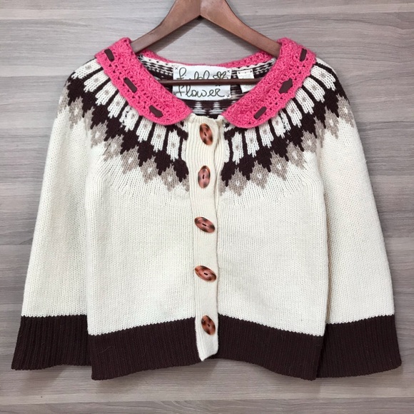 Anthropologie Sweaters - Anthro Field Flower Camassia Knit Cardigan